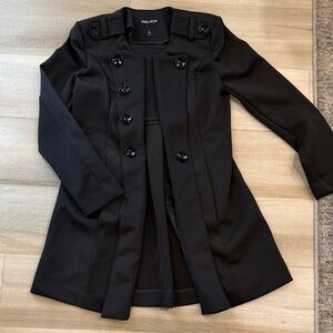 Elegant Black Double-Breasted Trench Coat